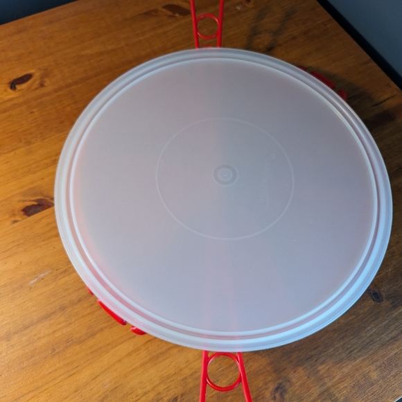 Vintage Red Tupperware Divided Veggie Serving Container With Lid and handle - Picture 11 of 14